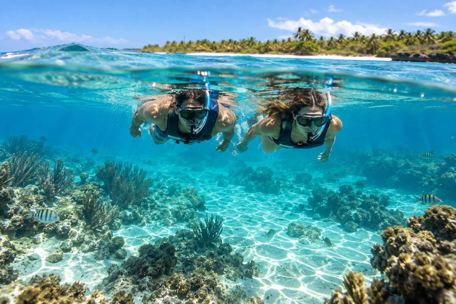 Clear water. Reef life. A whole new world beneath the surface.